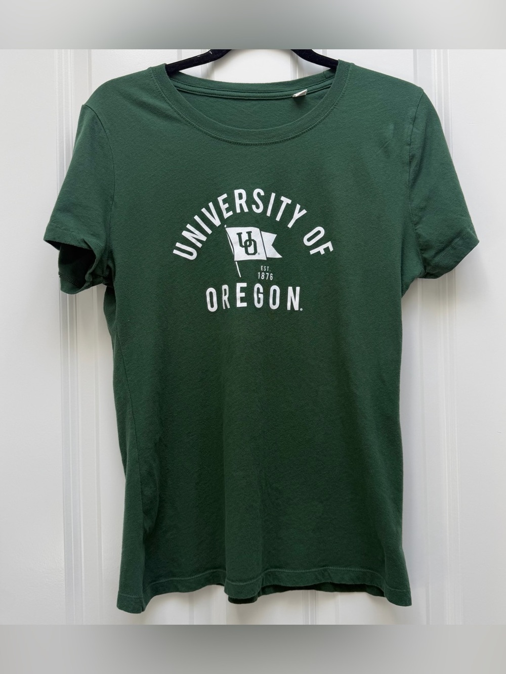 UNIVERSITY OF OREGON DUCKS U OF O SHORT SLEEVE FITTED T SHIRT GREEN LARGE